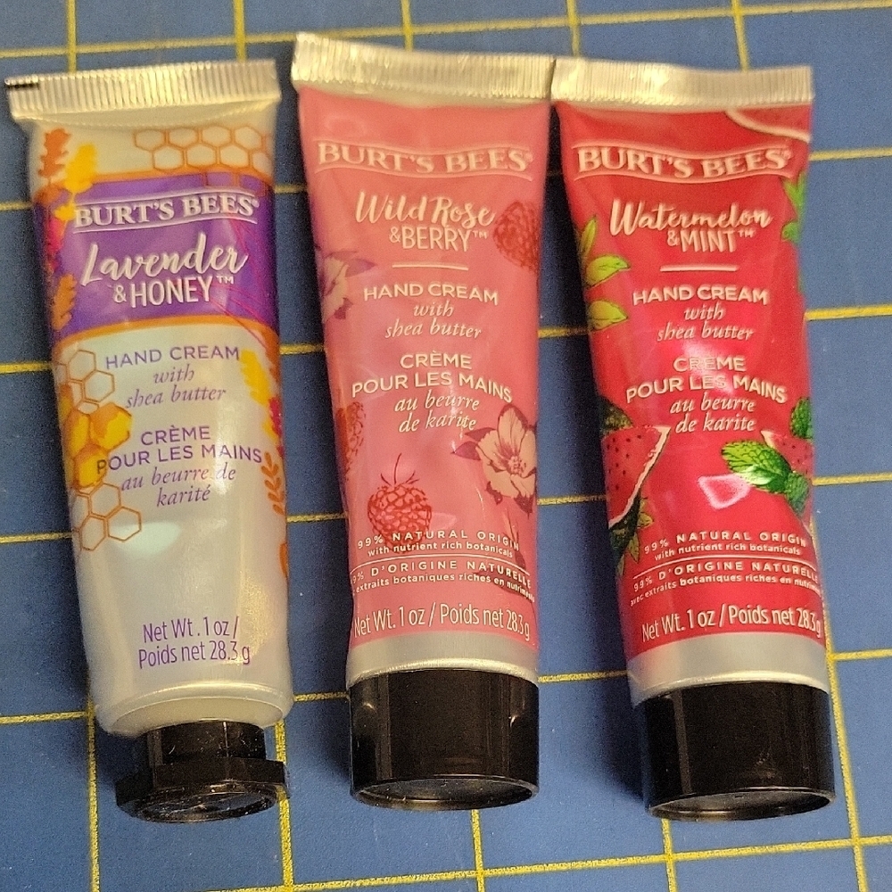 Burt's Bees Hand Cream Trio - Shea Butter Hand Creams New Tubes